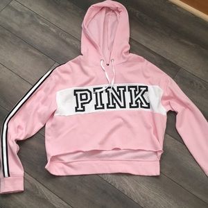 PINK cropped light hoddie